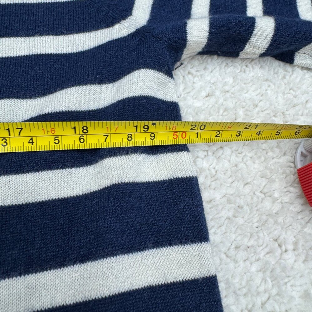 Joie Women's Wool Silk Blue White Striped Full Zip Hoodie Jacket, Size L - Picture 7 of 7